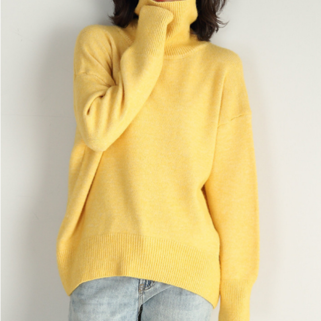 Pull Douillet à Silhouette Ample – Jaune