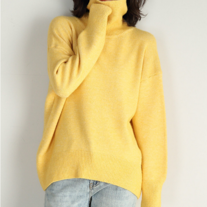 Pull Douillet à Silhouette Ample – Jaune