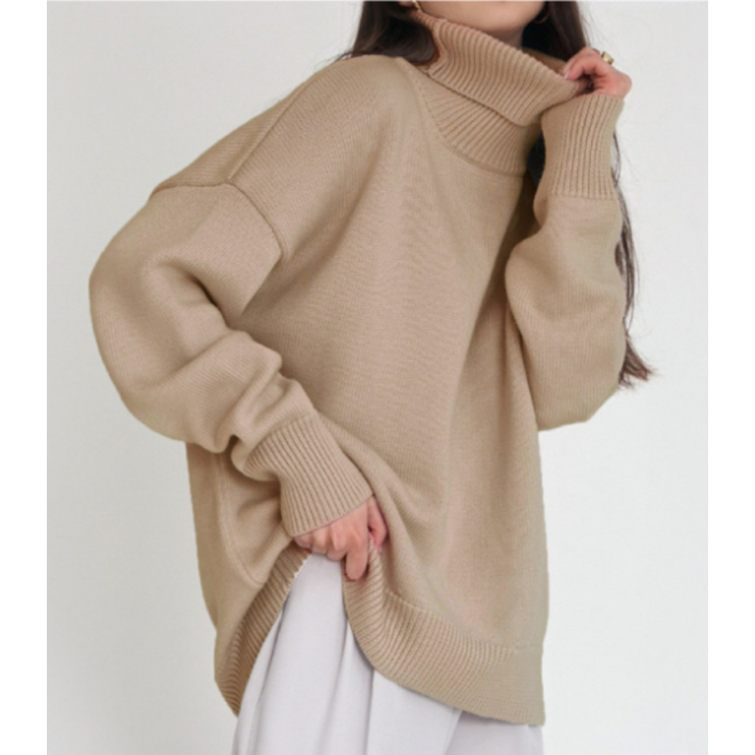 Pull Douillet à Silhouette Ample – Kaki