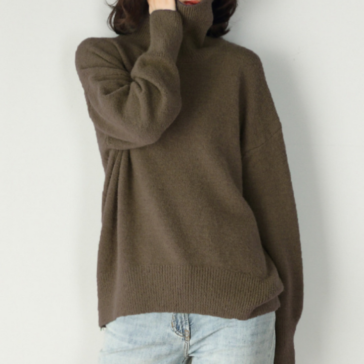 Pull Douillet à Silhouette Ample – Marron