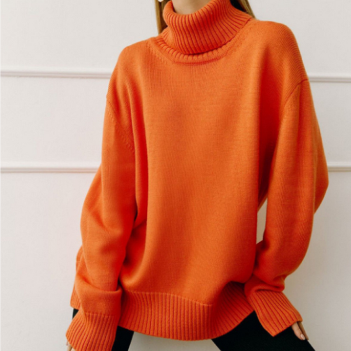 Pull Douillet à Silhouette Ample – Orange