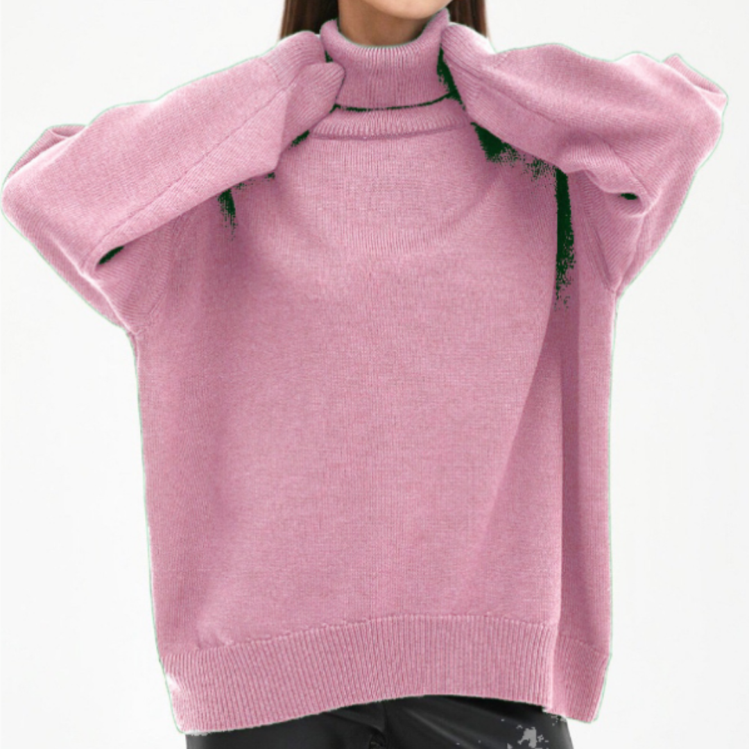 Pull Douillet à Silhouette Ample – Rose