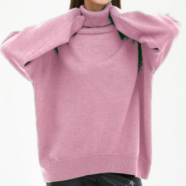 Pull Douillet à Silhouette Ample – Rose