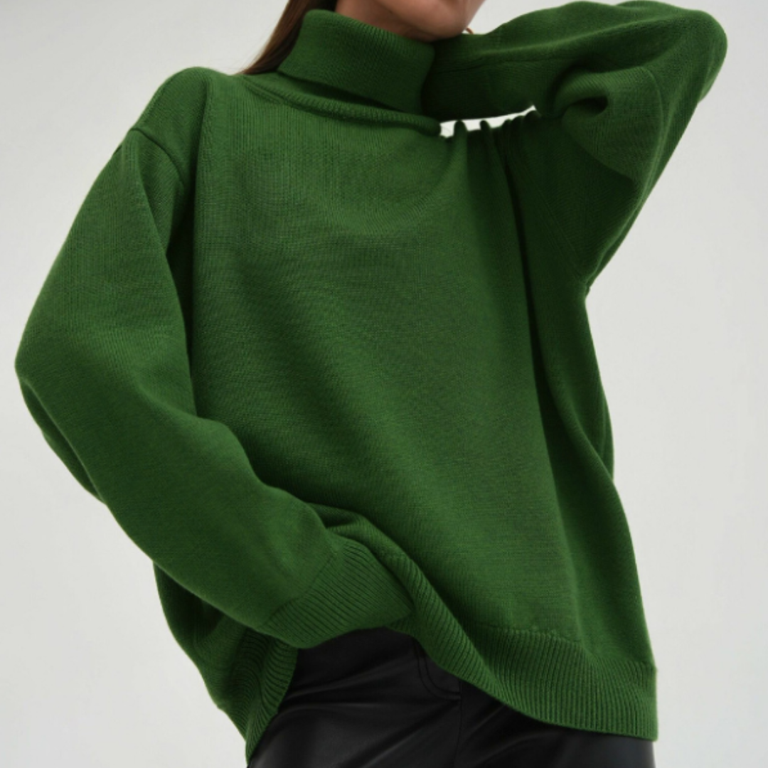 Pull Douillet à Silhouette Ample – Vert 3