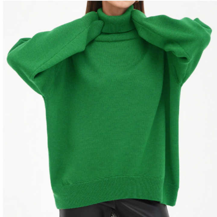 Pull Douillet à Silhouette Ample – Vert