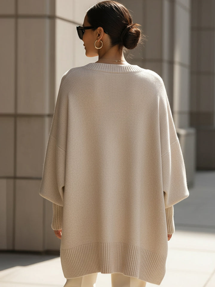 Pull Élégant à Ourlet Asymétrique