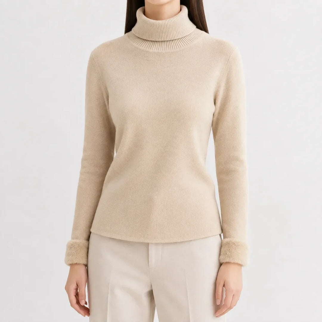 Pull Essentiel à Col Roulé – Beige