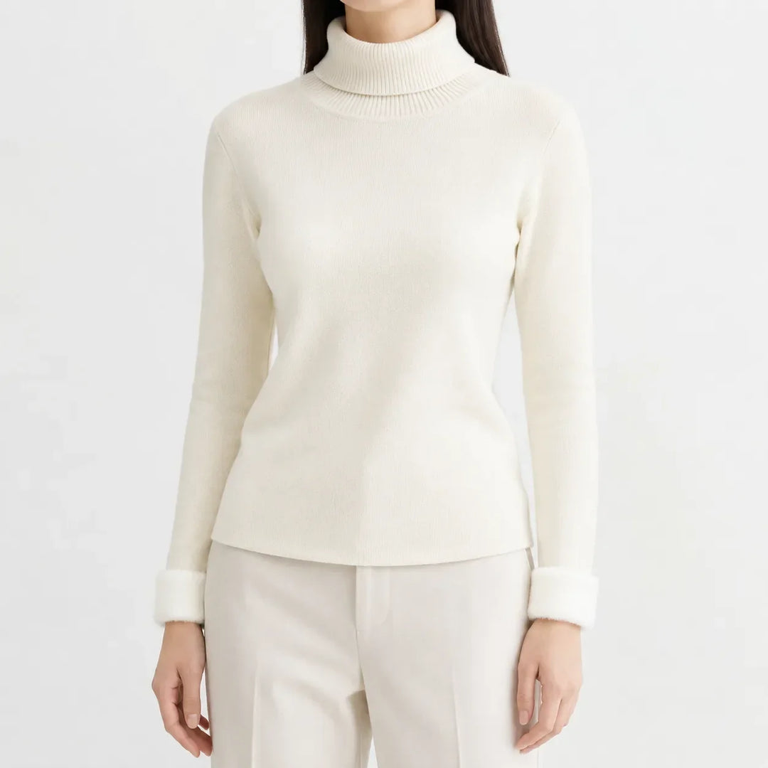 Pull Essentiel à Col Roulé – Blanc