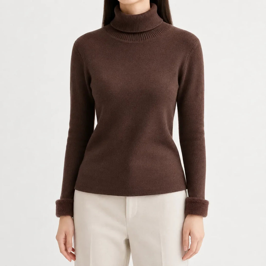 Pull Essentiel à Col Roulé – Café
