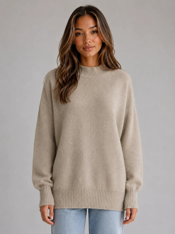 Pull Essentiel à Col Montant – Beige