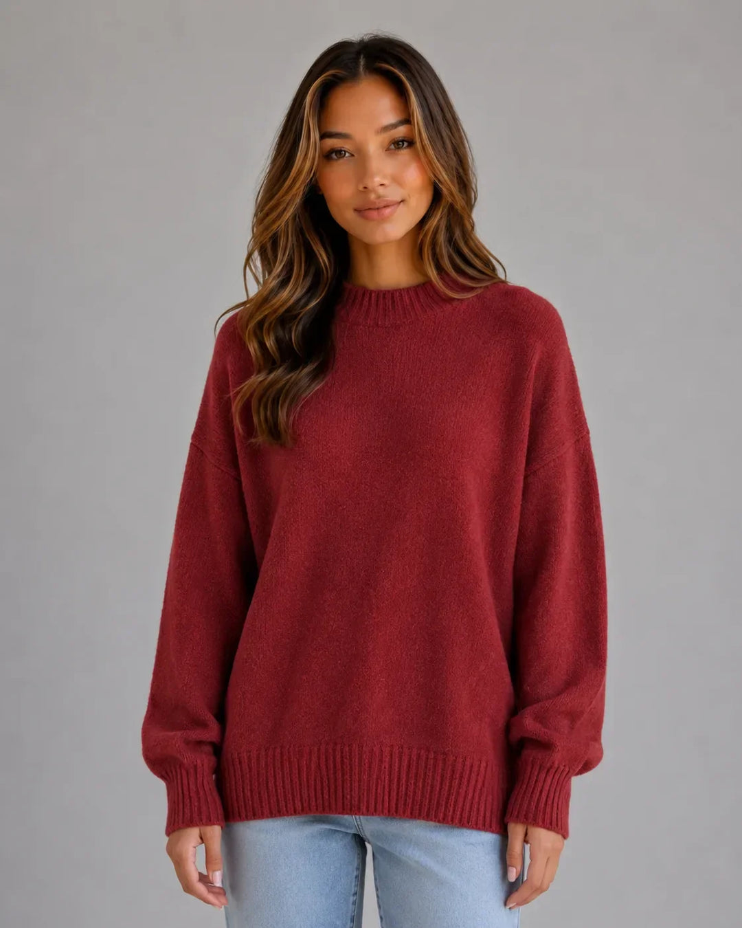 Pull Essentiel à Col Montant – Rouge