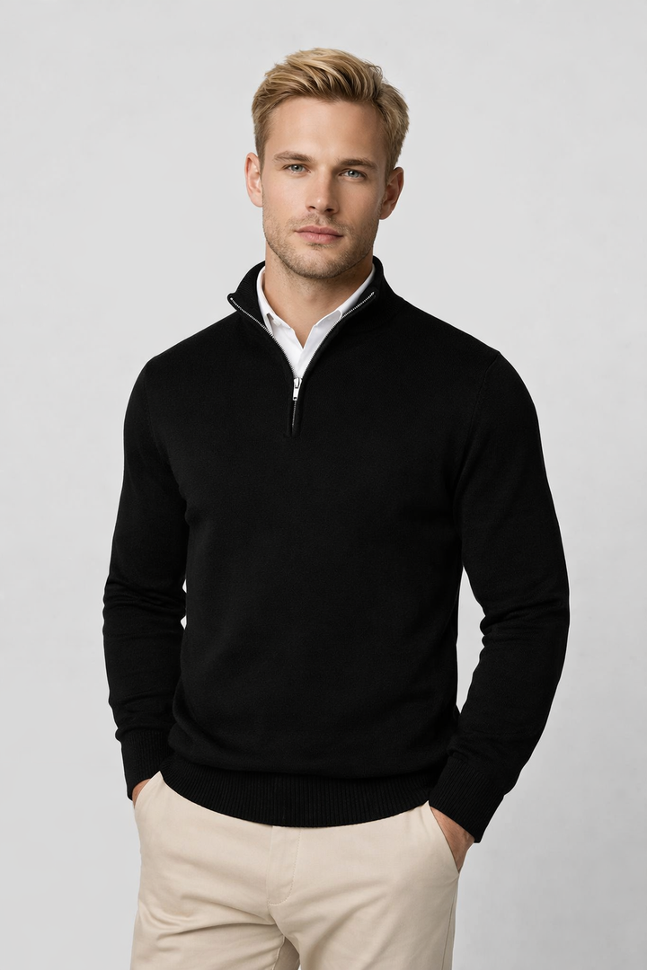 Pull Essentiel à Col Zippé – Noir