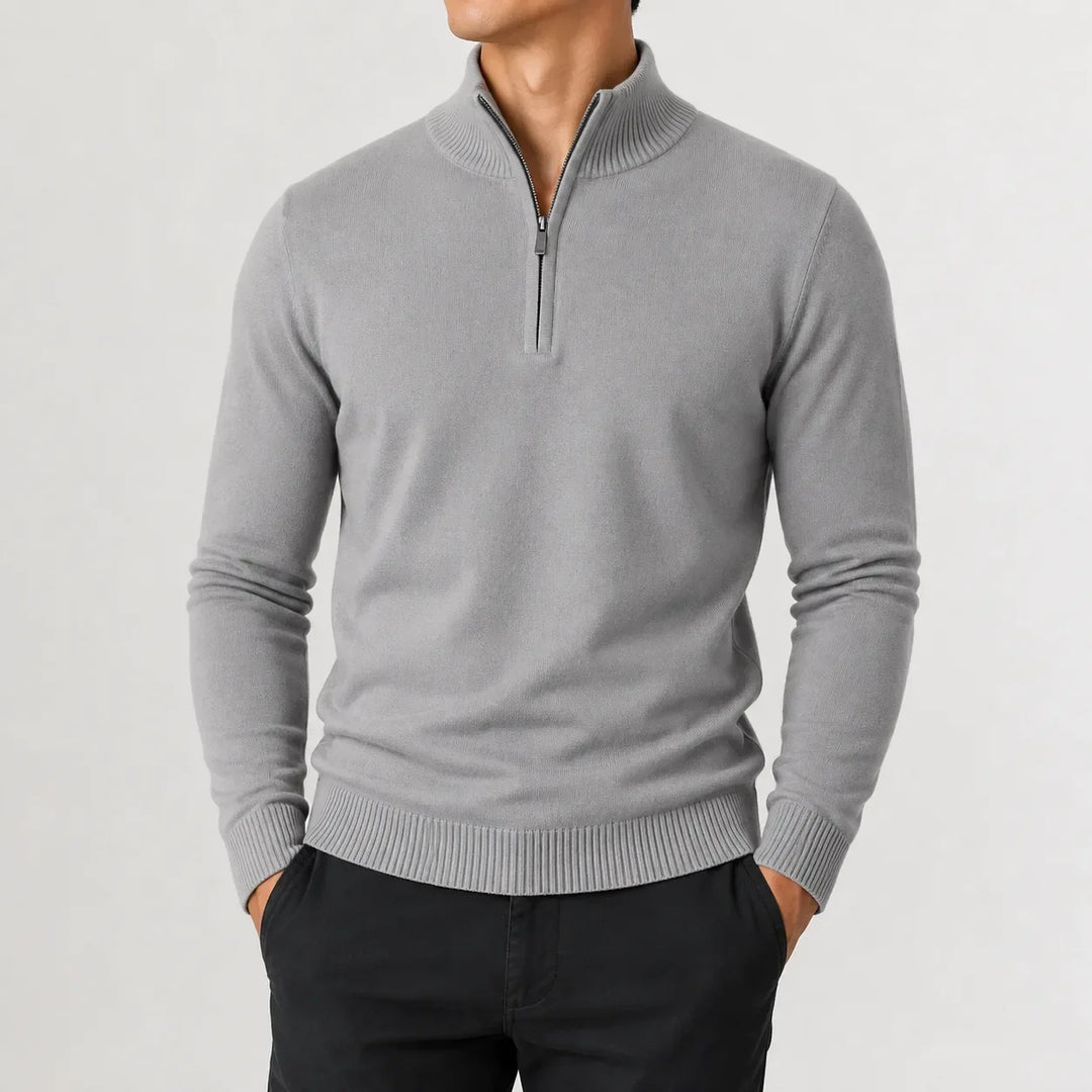 Pull Homme à Col Droit – Ardoise
