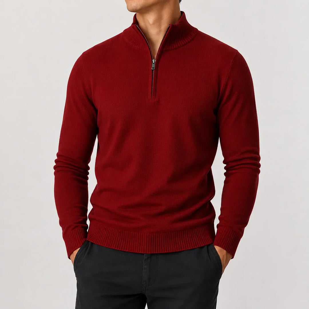 Pull Homme à Col Droit – Bordeaux