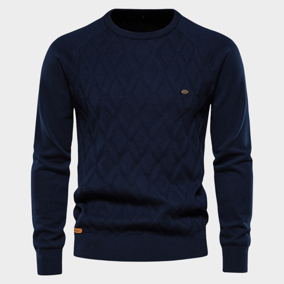 Pull Homme à Motif Losange – Bleu