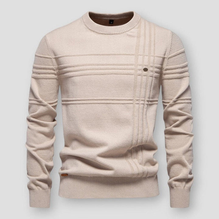 Pull Homme à Motif Texturé – Beige