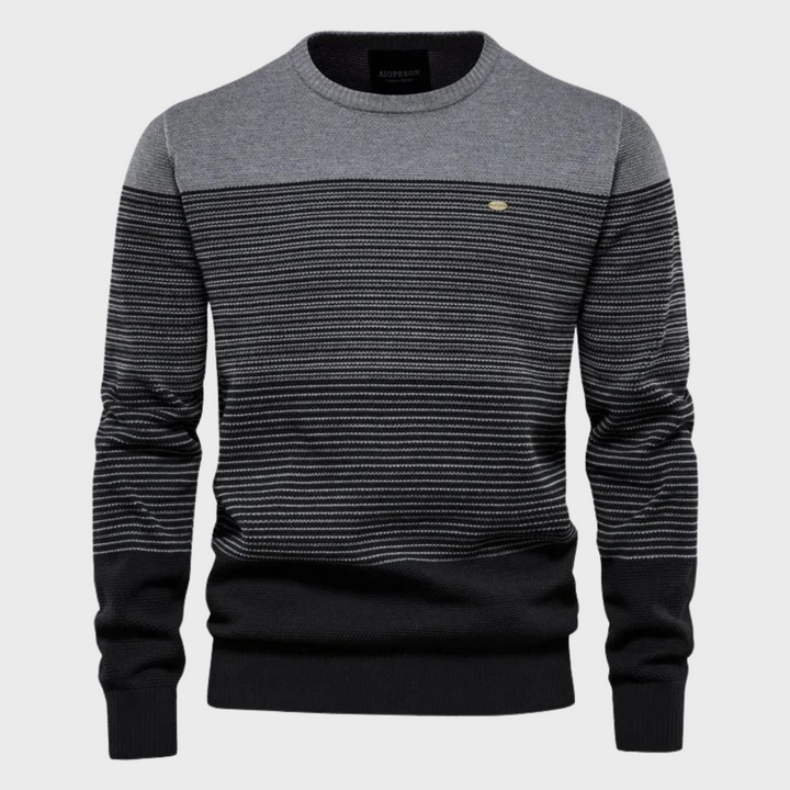 Pull Homme à Rayures Dégradées – Gris
