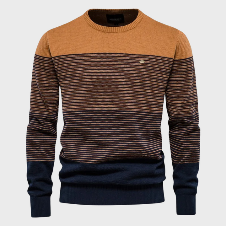 Pull Homme à Rayures Dégradées – Orange