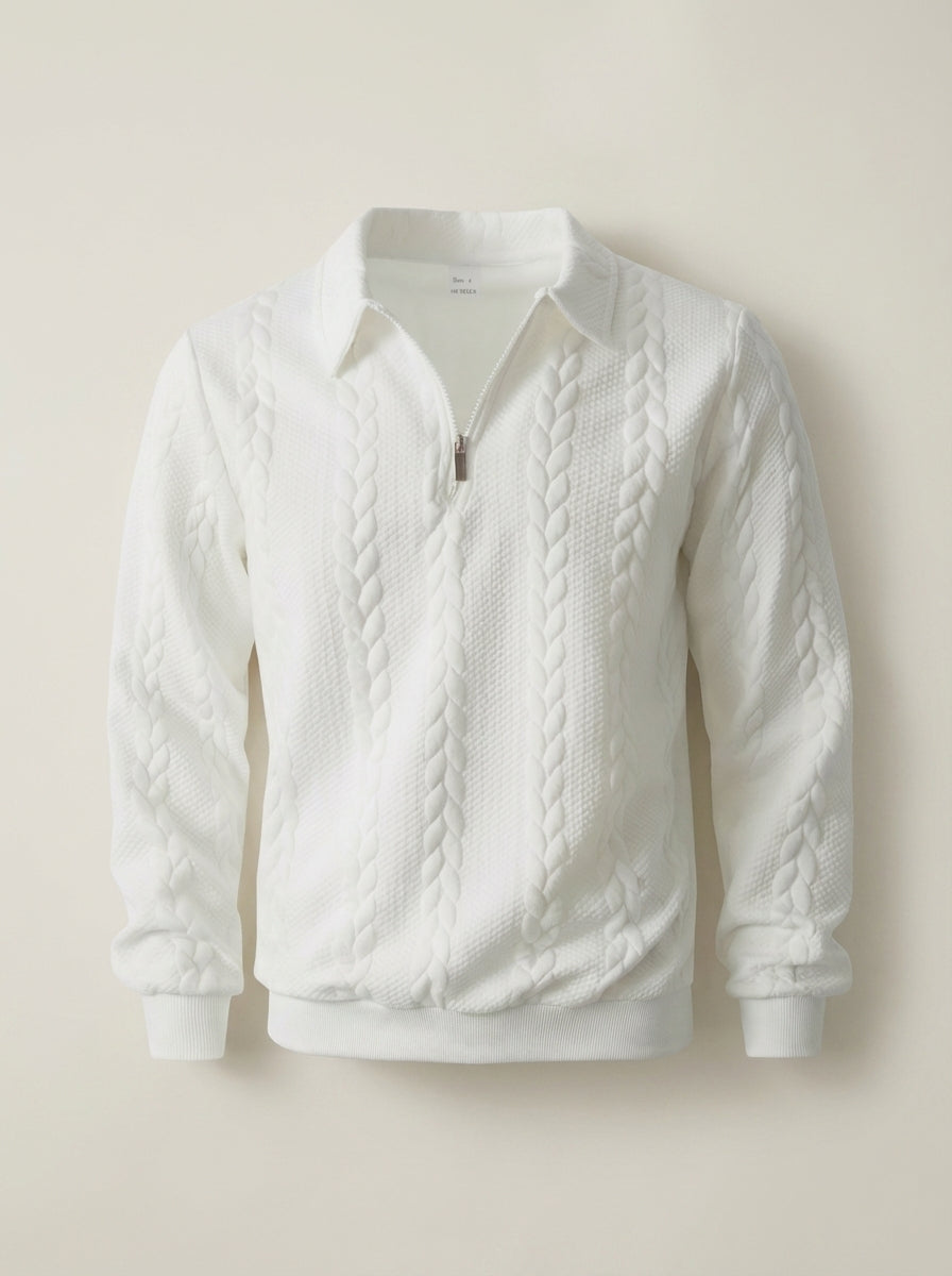 Pull Homme Col Polo Zippé