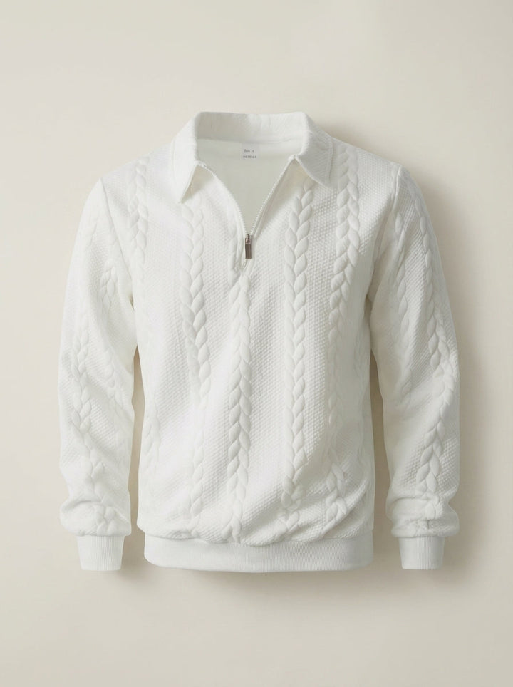 Pull Homme Col Polo Zippé