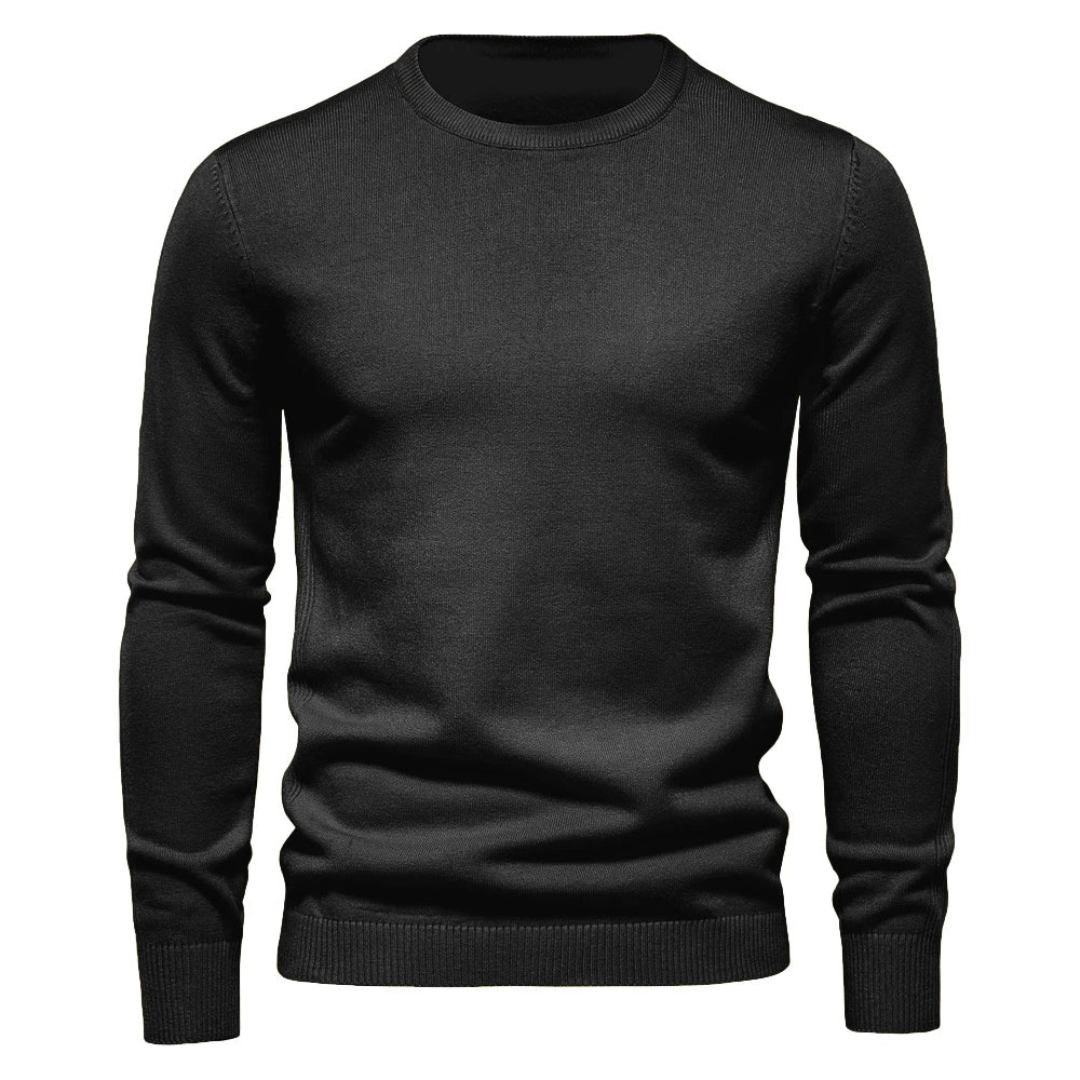Pull Homme Uni Coupe Ajustée – Noir