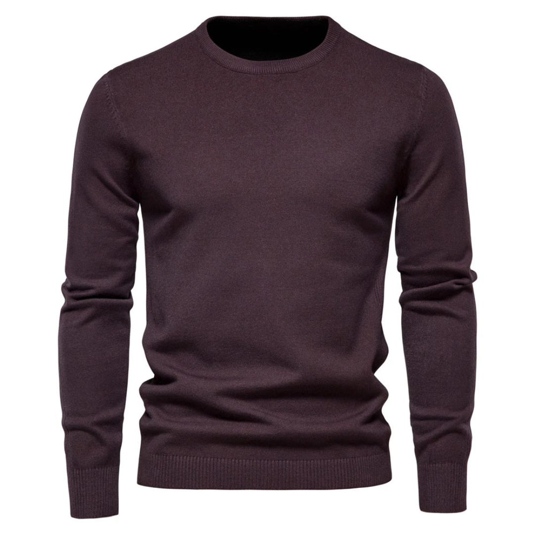 Pull Homme Uni Coupe Ajustée
