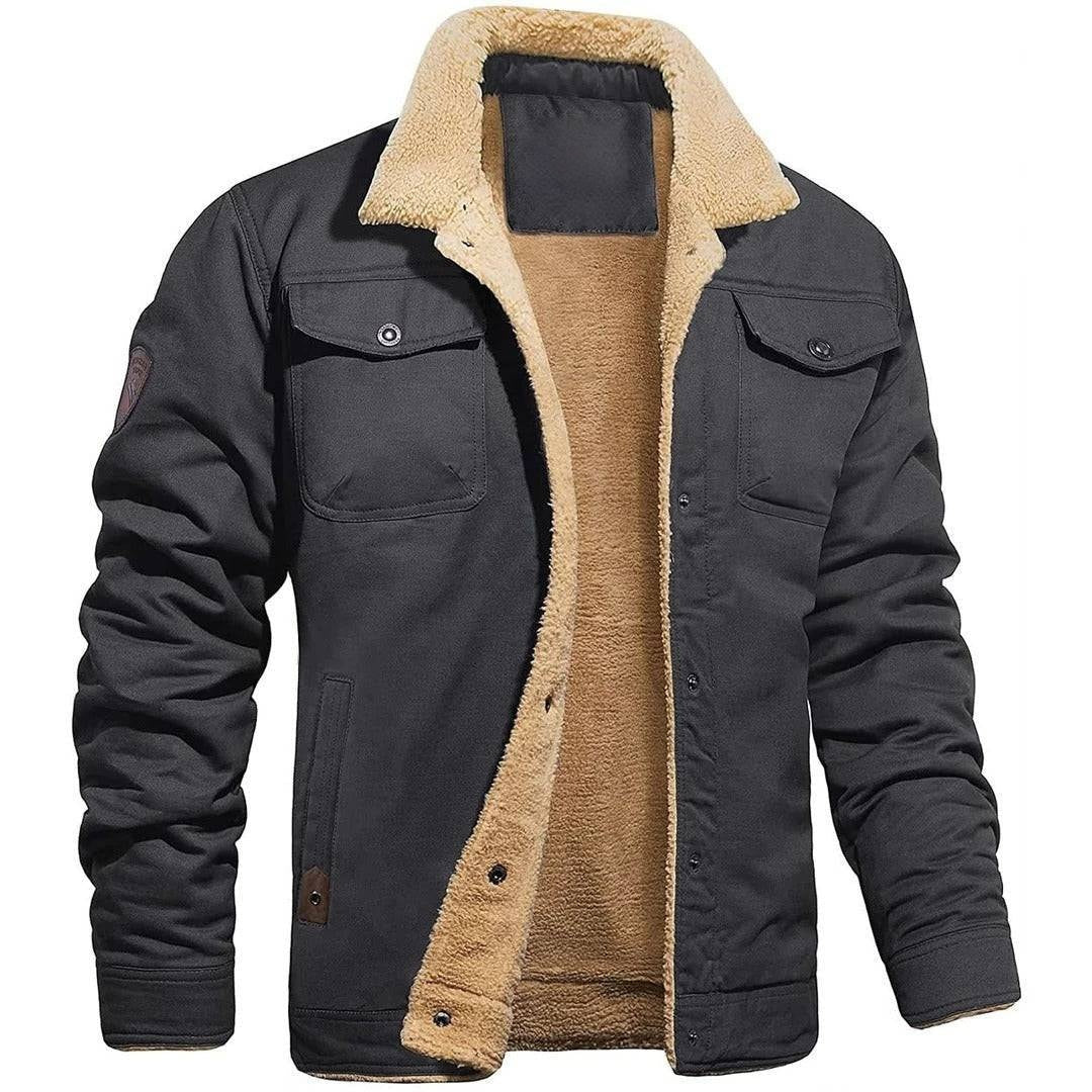 Pull Homme Zippé Col Doublé – Gris