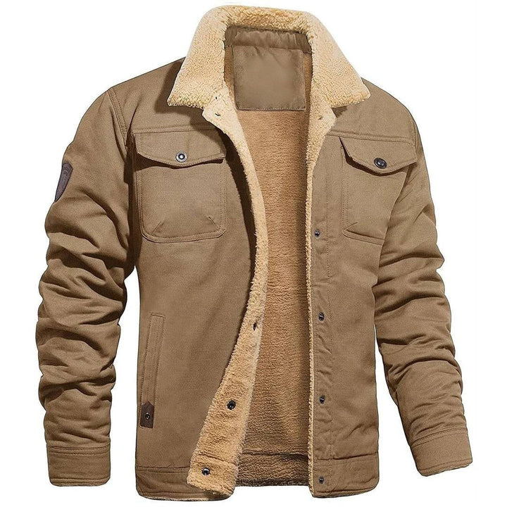 Pull Homme Zippé Col Doublé – Camel