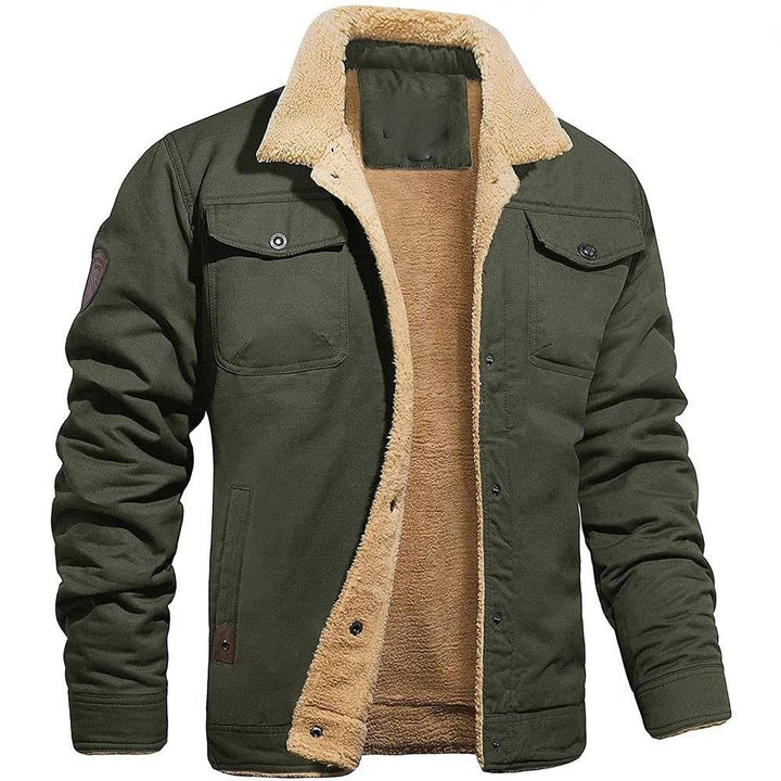 Pull Homme Zippé Col Doublé – Vert