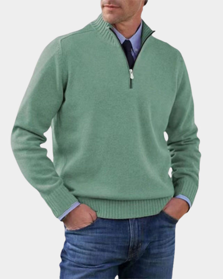 Pull Polyvalent à Col Zippé – Vert