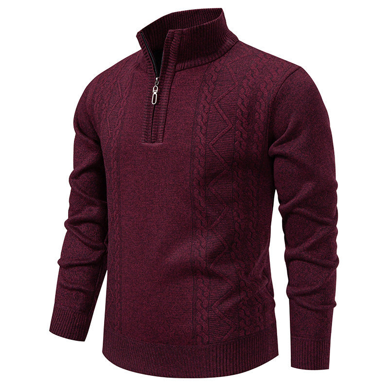 Pull Zippé à Motif Torsadé