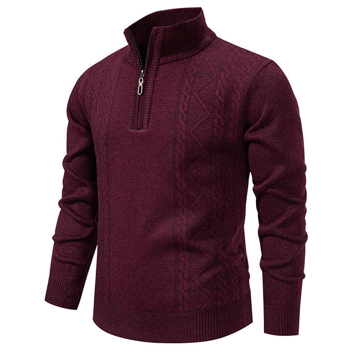 Pull Zippé à Motif Torsadé