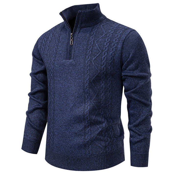 Pull Zippé à Motif Torsadé