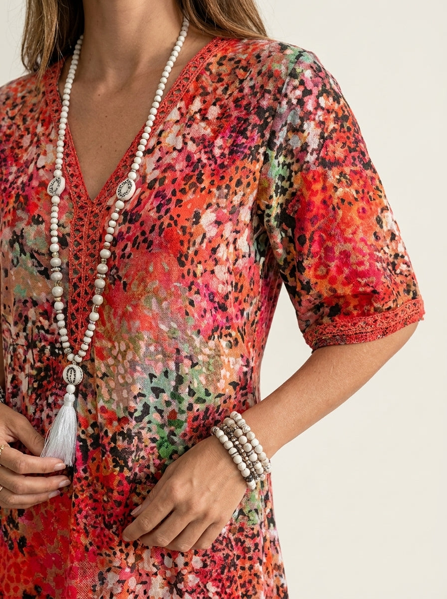 Robe Longue à Imprimé Coloré
