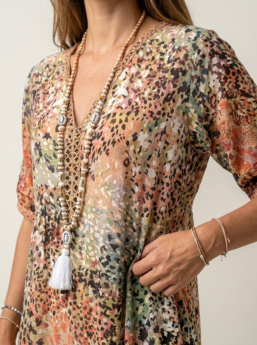 Robe Longue à Imprimé Coloré