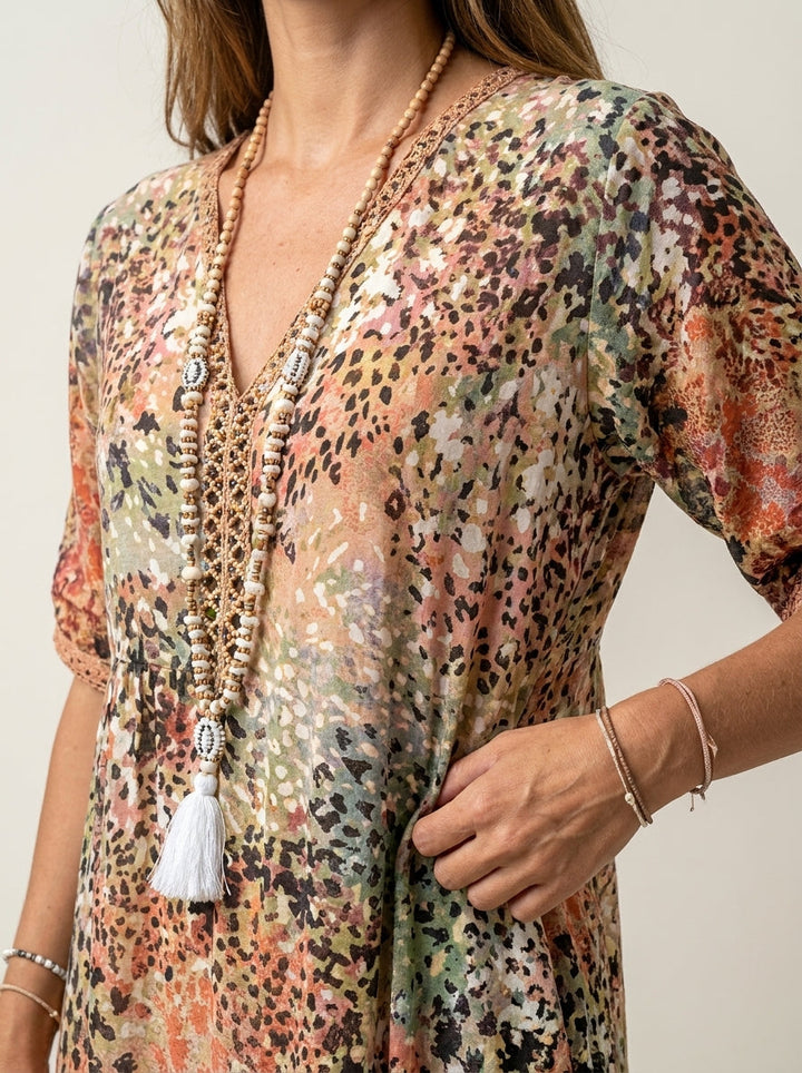 Robe Longue à Imprimé Coloré