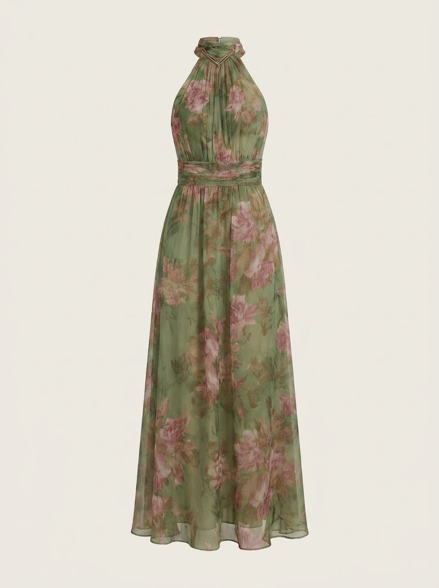 Robe Longue Fleurie Dos Nu