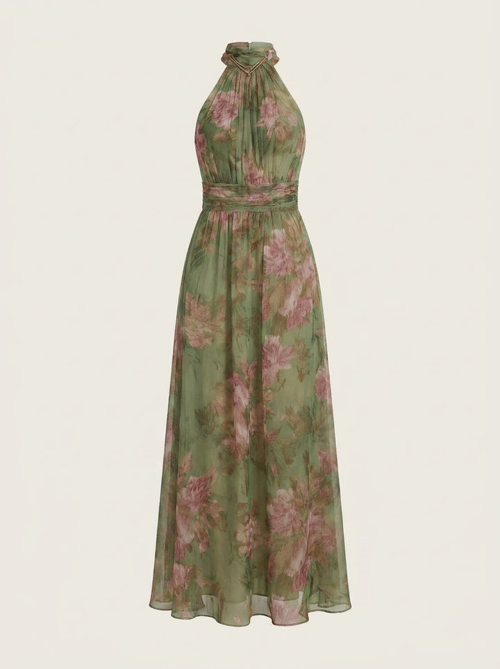 Robe Longue Fleurie Dos Nu
