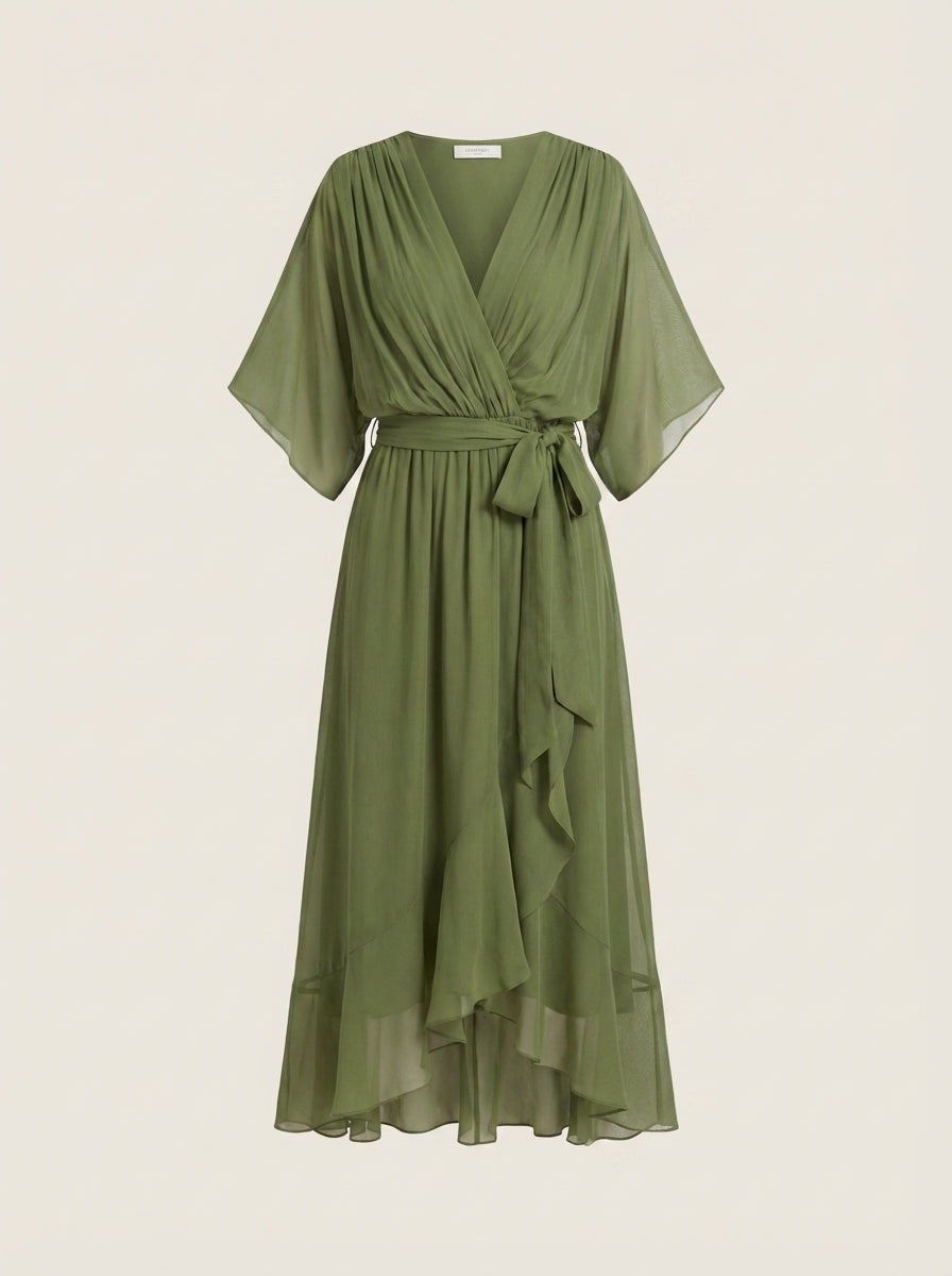 Robe Longue Portefeuille Fluide
