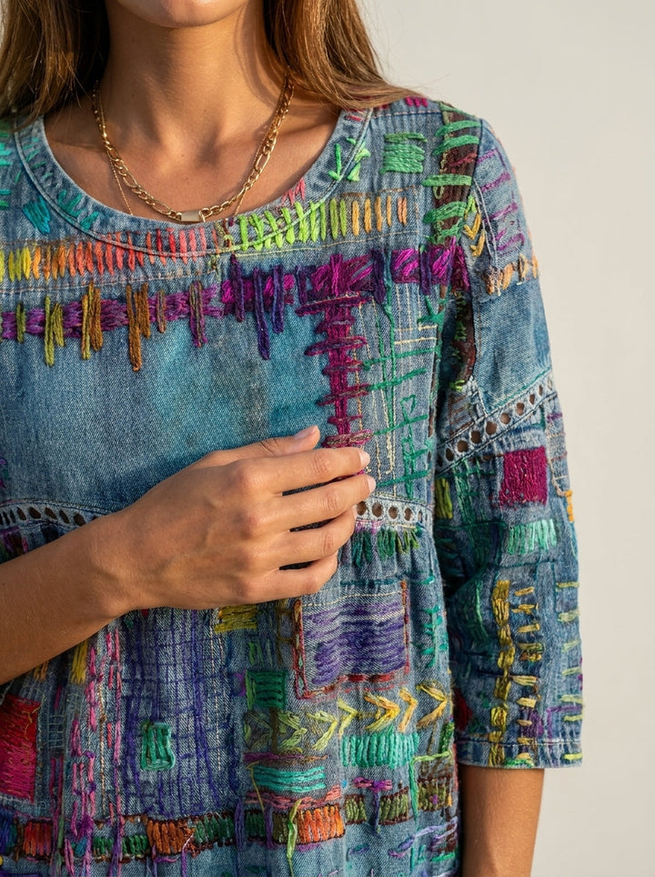 Robe Midi Broderies Ethniques