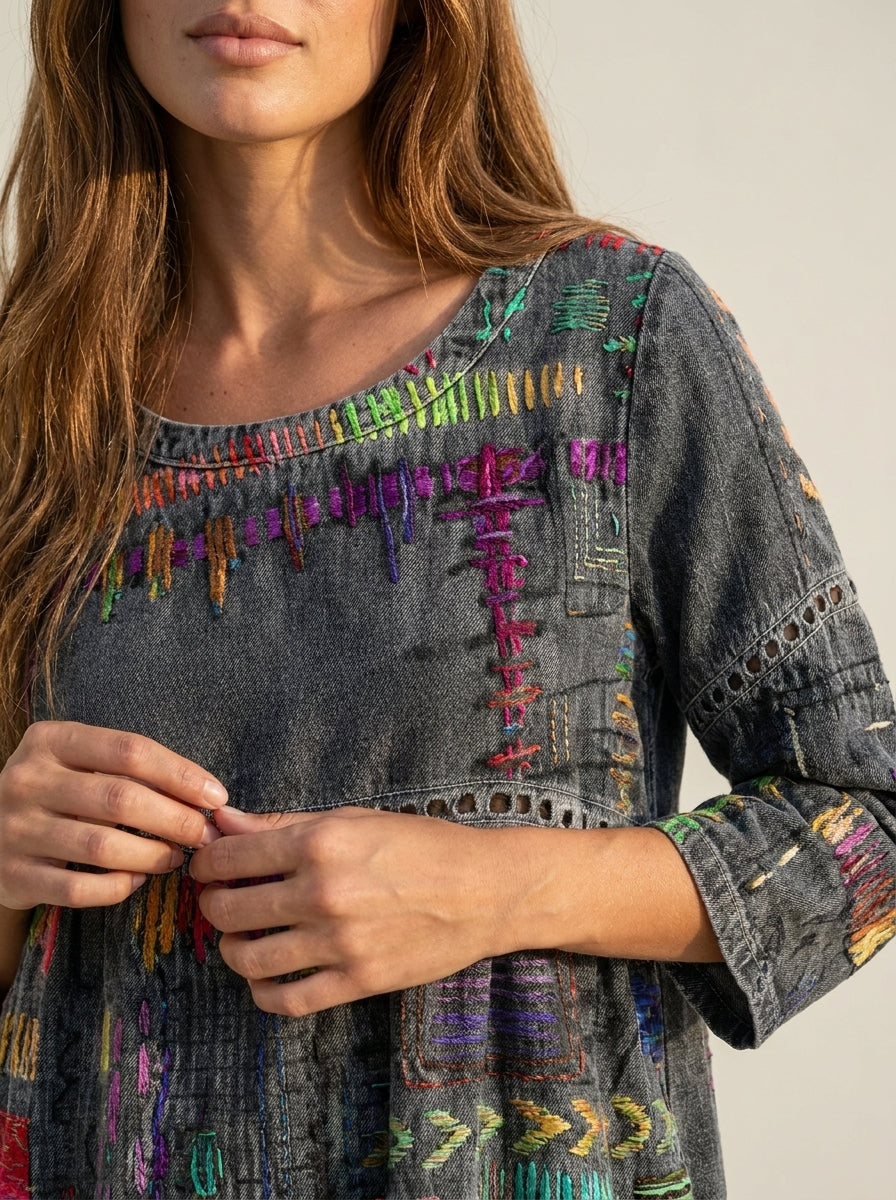 Robe Midi Broderies Ethniques