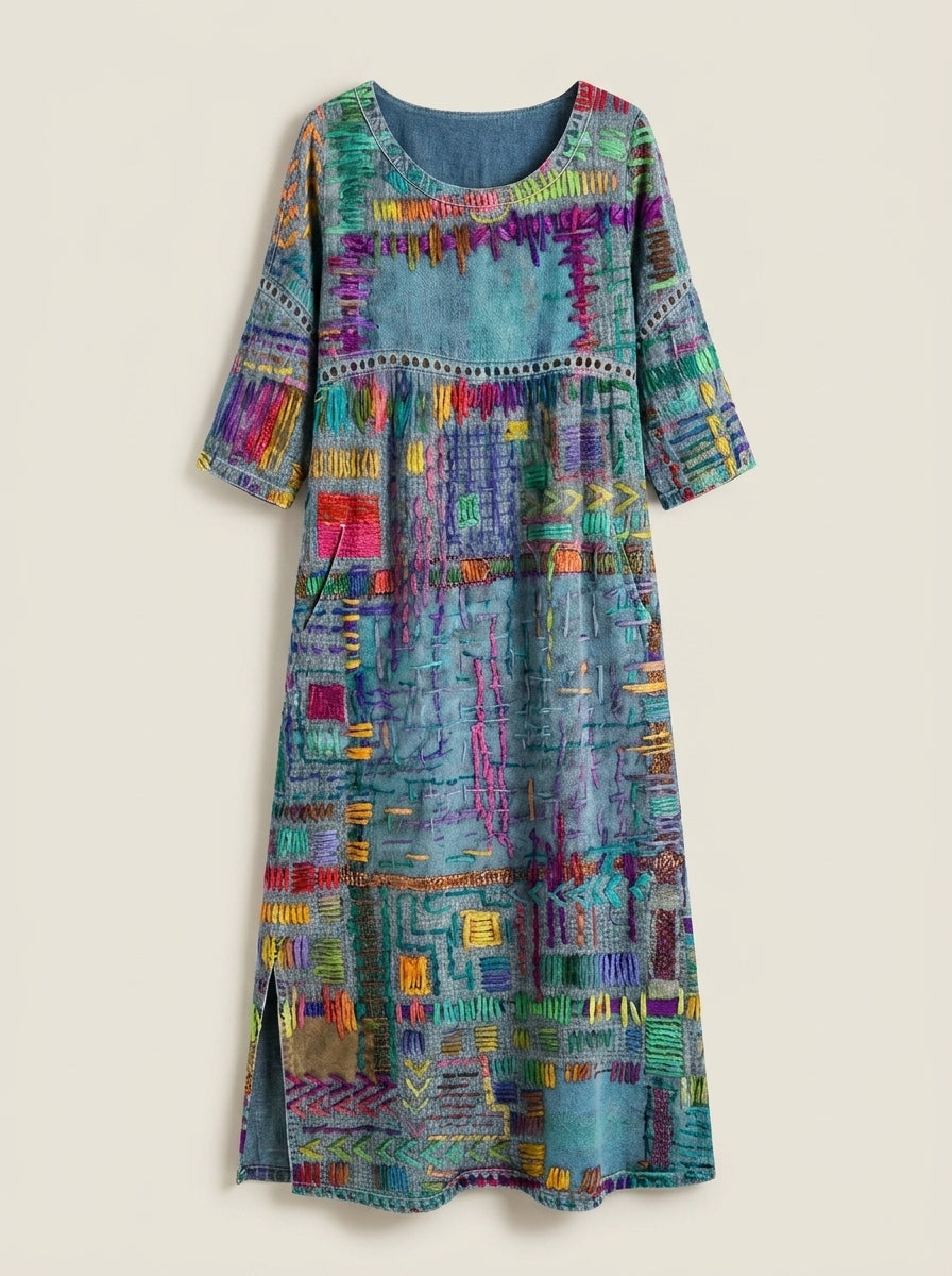 Robe Midi Broderies Ethniques