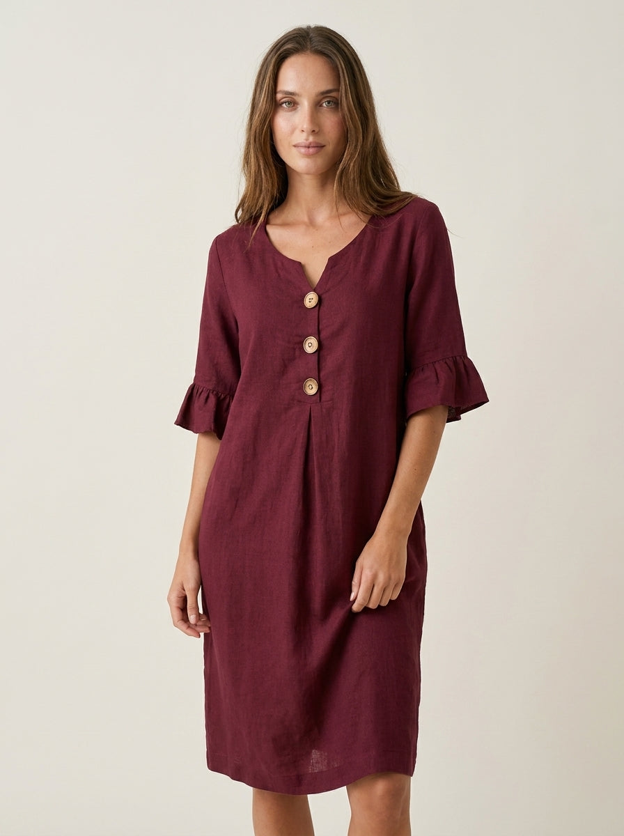Robe Midi d'Été à Volants – Burdeos