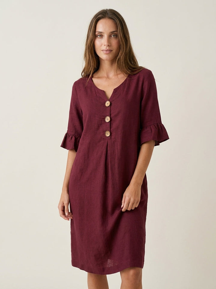 Robe Midi d'Été à Volants – Burdeos