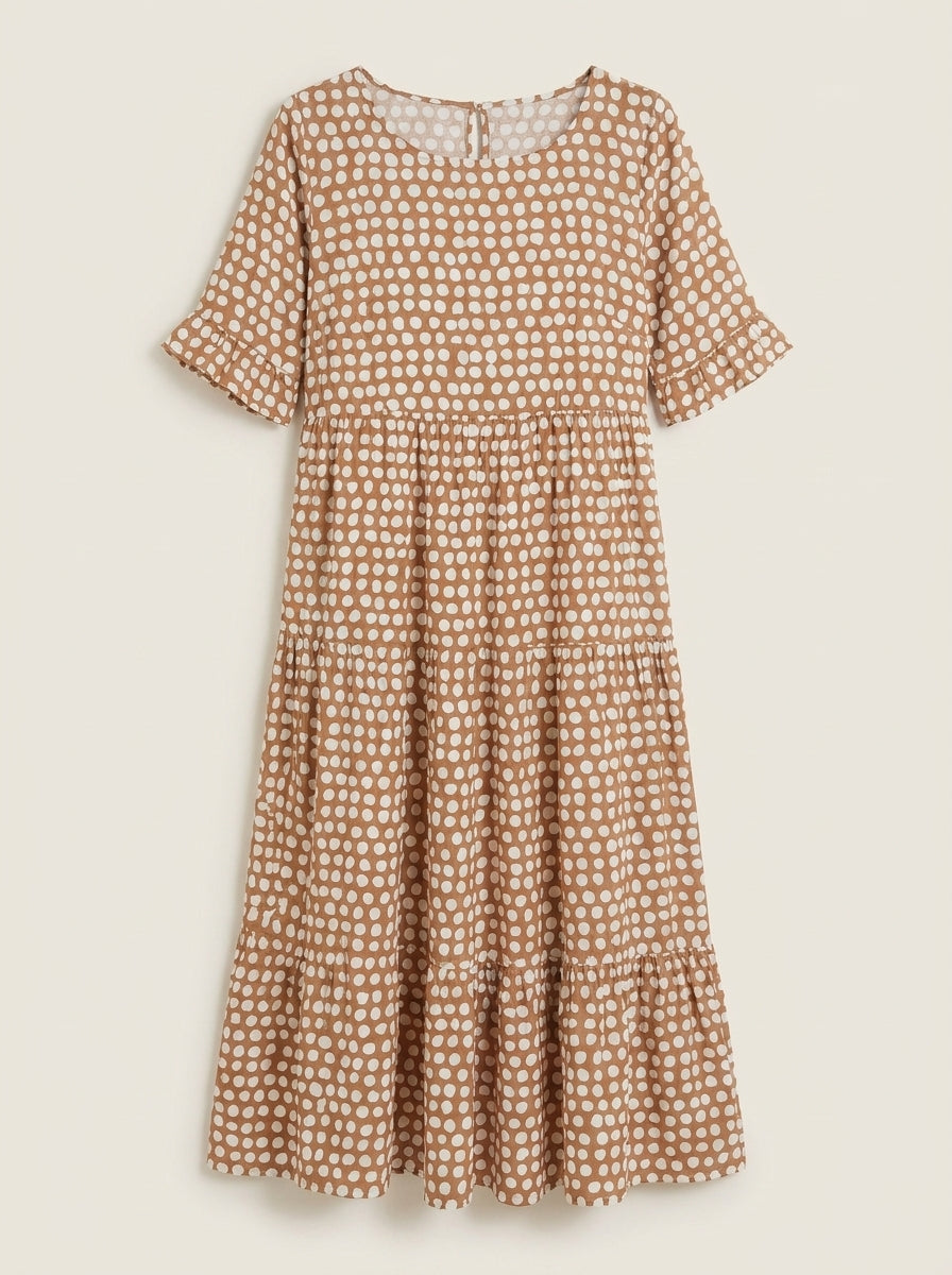 Robe Midi Fluide à Pois