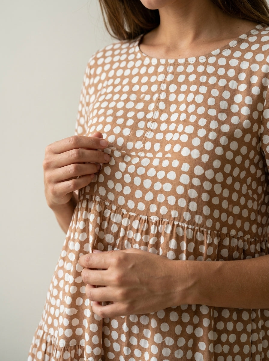 Robe Midi Fluide à Pois
