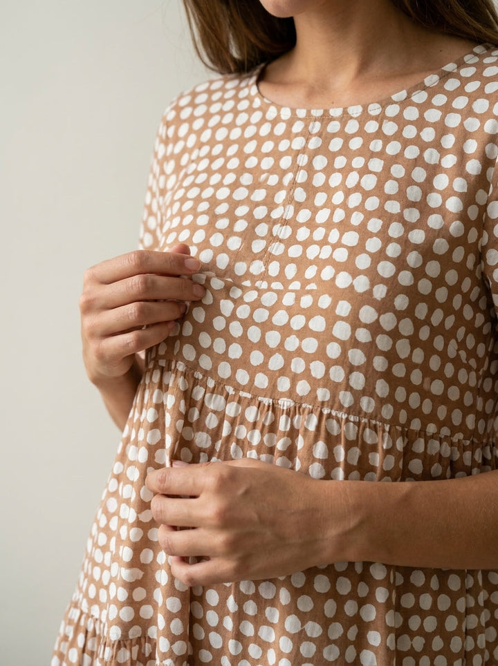 Robe Midi Fluide à Pois