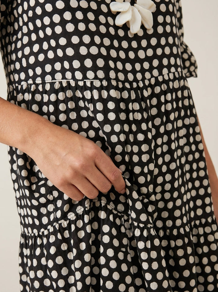 Robe Midi Fluide à Pois
