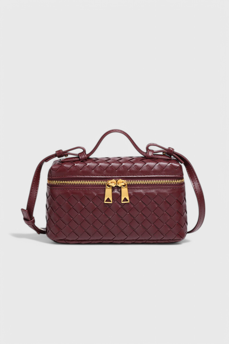 Sac Tressé Style Vanity – Rouge Bordeaux