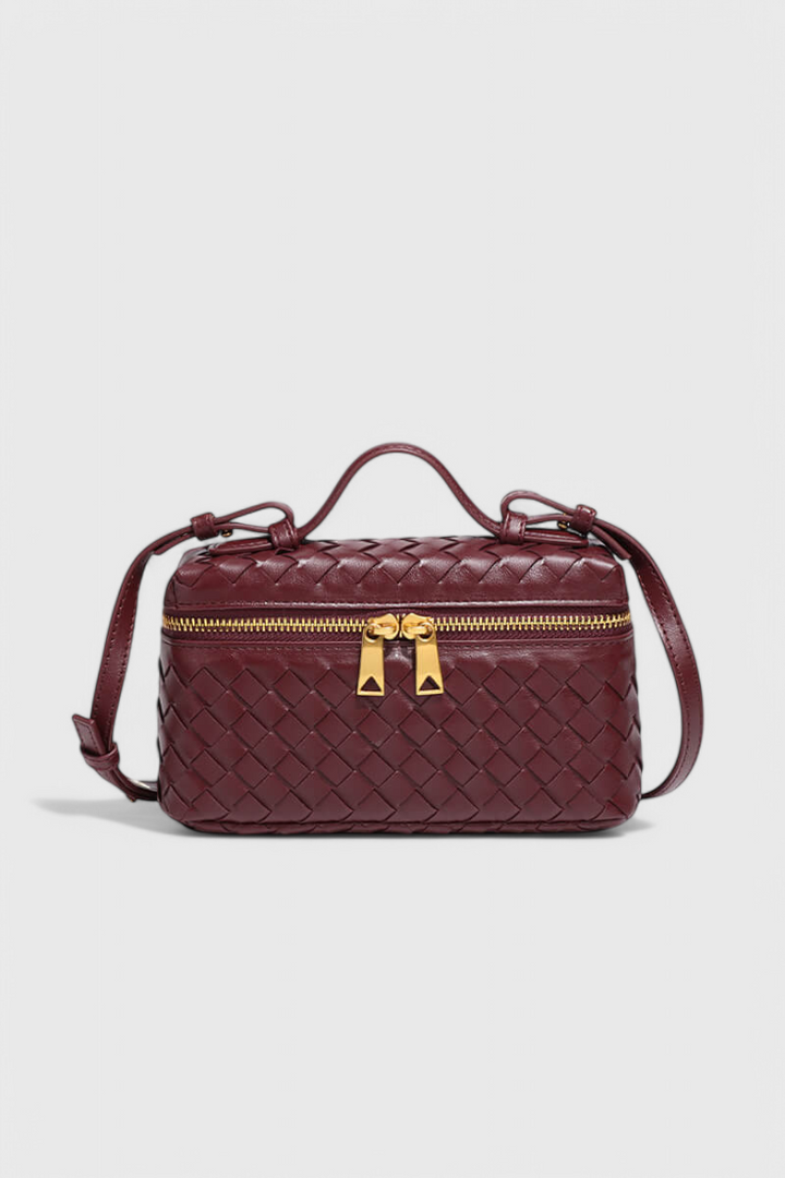 Sac Tressé Style Vanity – Rouge Bordeaux